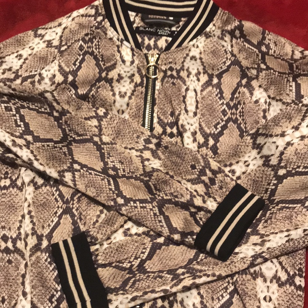 Blanc Noir snake skin print light weight jacket